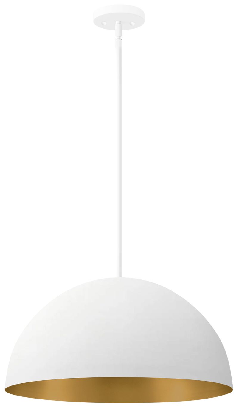 Image 2 Elias 17 3/4"W Matte White and Champagne Gold Pendant Light