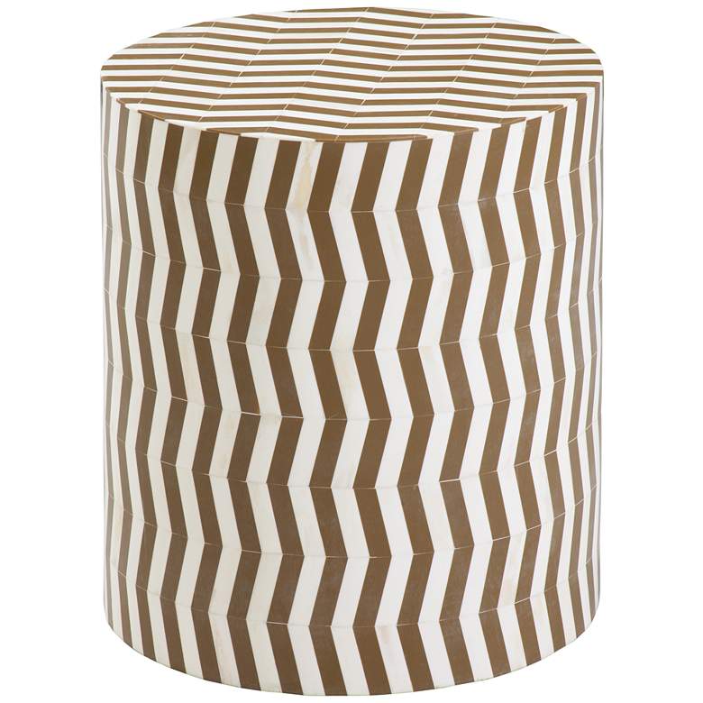 Image 1 Elias 18 inch Natural Bone and Gray Resin Accent Table