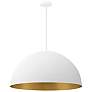 2_Elias 23.5" Wide 5 Light Matte White And Champagne Dome Pendant