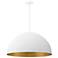 Elias 23.5" Wide 5 Light Matte White And Champagne Dome Pendant