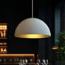 1_Elias 23.5" Wide 5 Light Matte White And Champagne Dome Pendant