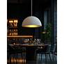 3_Elias 23.5" Wide 5 Light Matte White And Champagne Dome Pendant more views