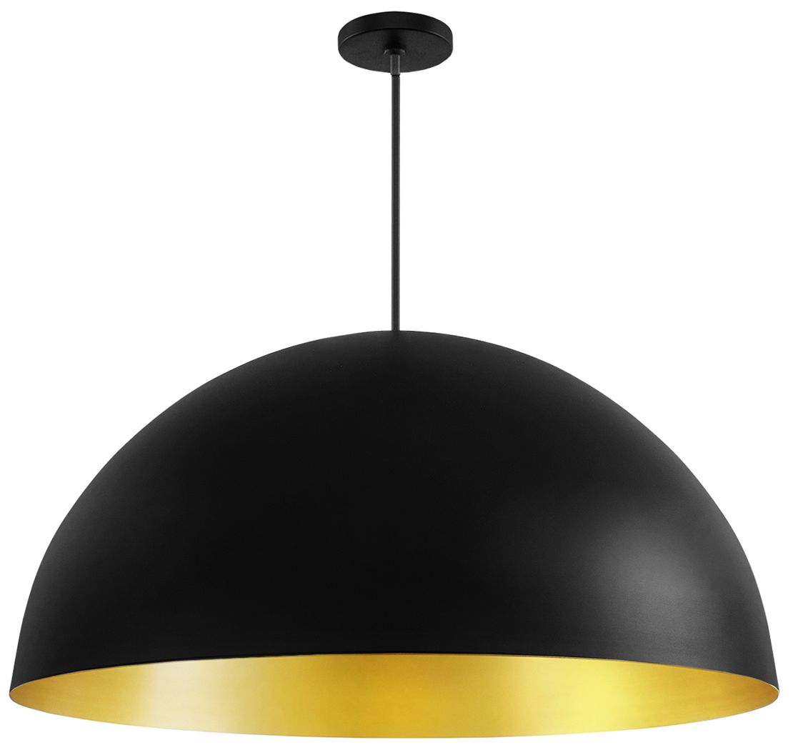 Image 2 Elias 31 1/2"W Matte Black and Champagne Gold Pendant Light