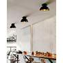 3_Elias 9" Wide Matte Black and Gold Dome Ceiling Light more views