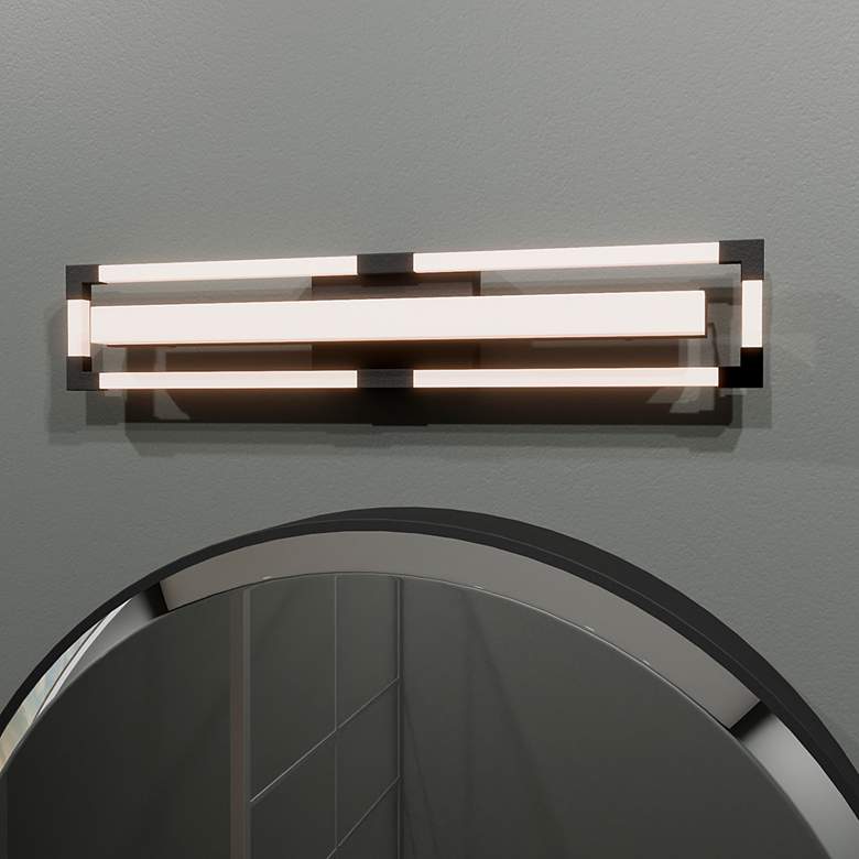 Image 1 Elias Integrated LED Matte Black Bath Light with CCT Switch