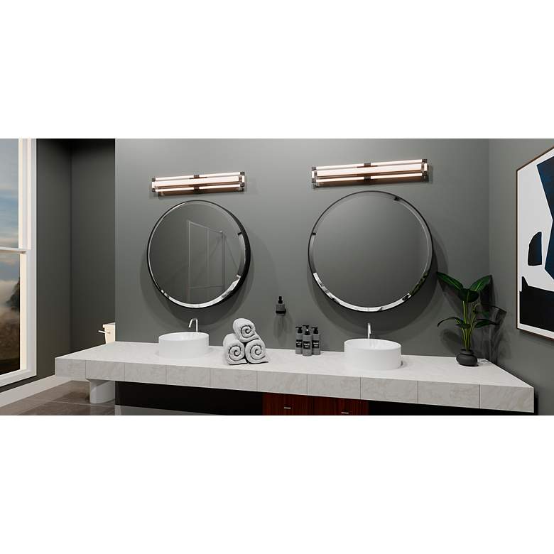 Image 6 Elias Integrated LED Matte Black Bath Light with CCT Switch more views