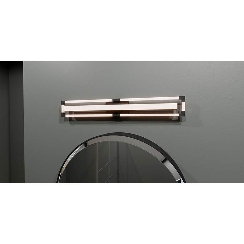 Image 7 Elias Integrated LED Matte Black Bath Light with CCT Switch more views