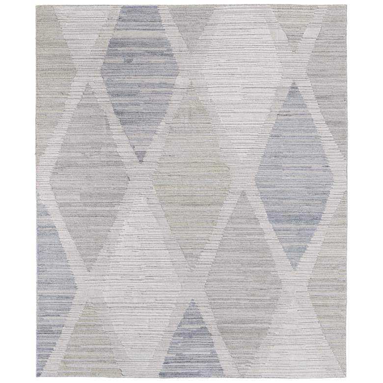 Image 1 Elias Modern Diamond Hand Woven Ivory Area Rug 69FWF