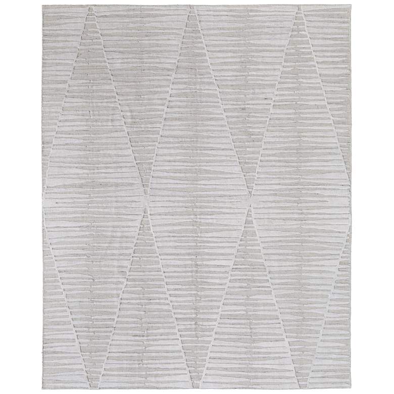 Image 1 Elias Modern Geometric Hand Woven Ivory Area Rug 69FVF