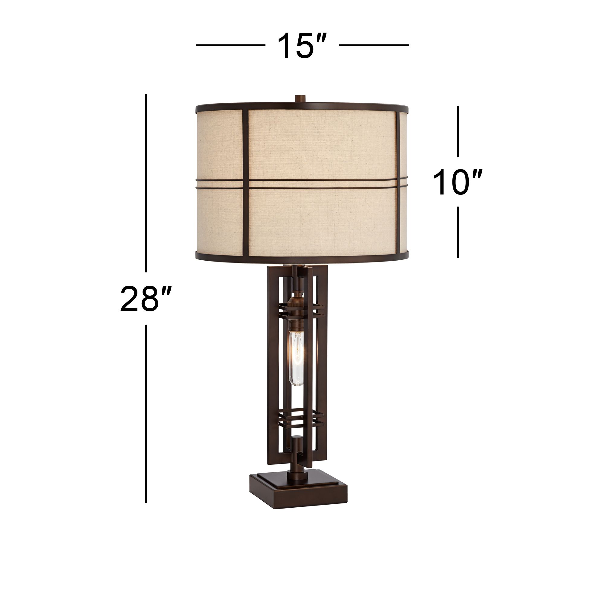 Elias Oil-Rubbed Bronze Night Light Lamp with Table Top Dimmer