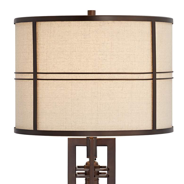 Elias Oil-Rubbed Bronze Table Lamp With Black Square Riser more views