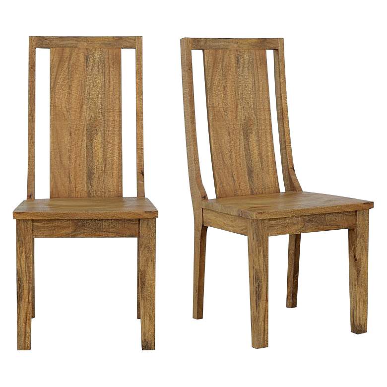 Image 1 Elias Sunburst Brown Wood Dining Chairs Set of 2