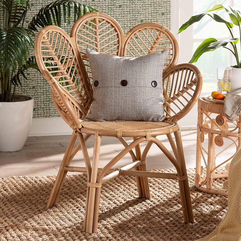 Image 1 Eliava Natural Brown Rattan Flower Accent Chair
