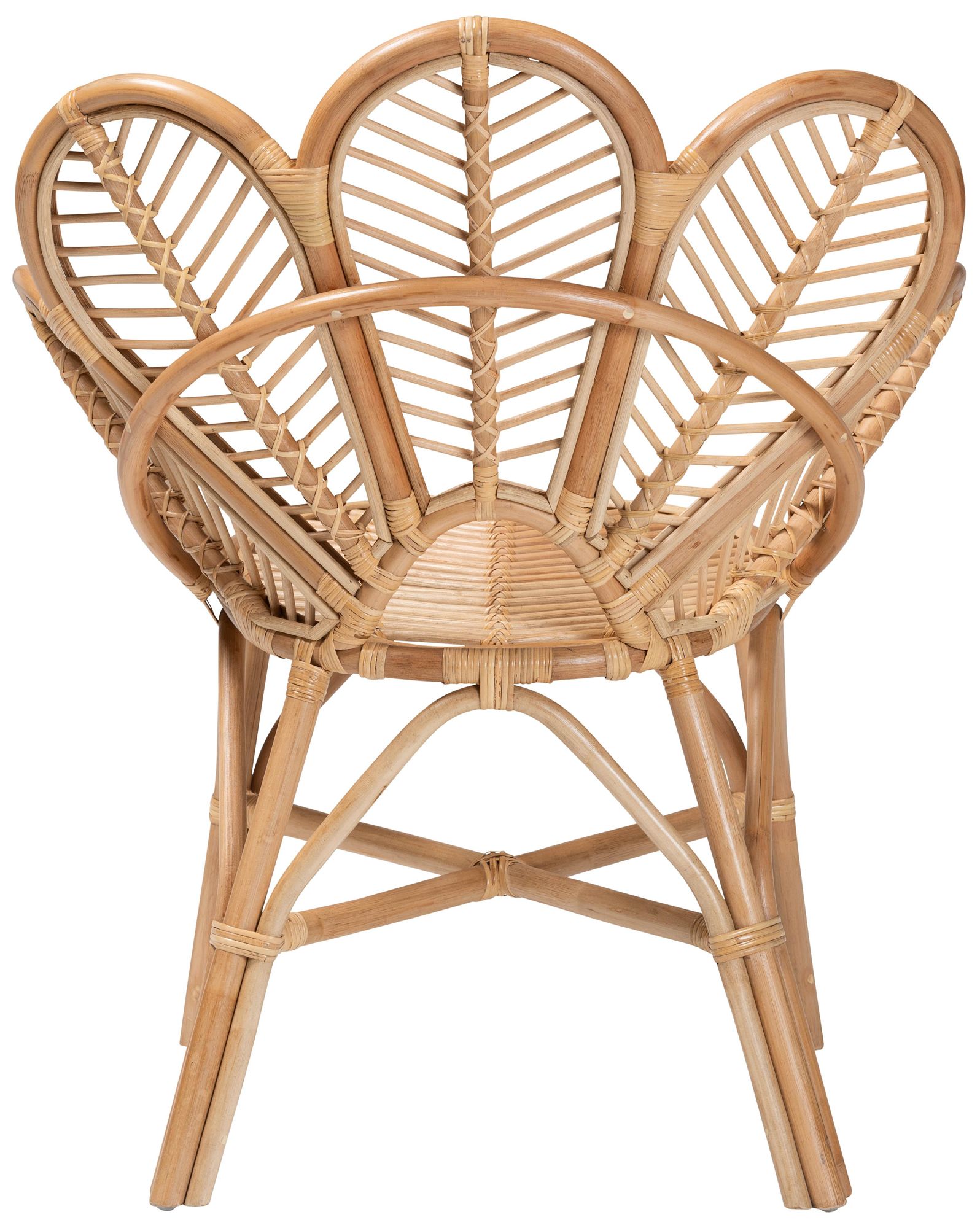 Eliava Natural Brown Rattan Flower Accent Chair