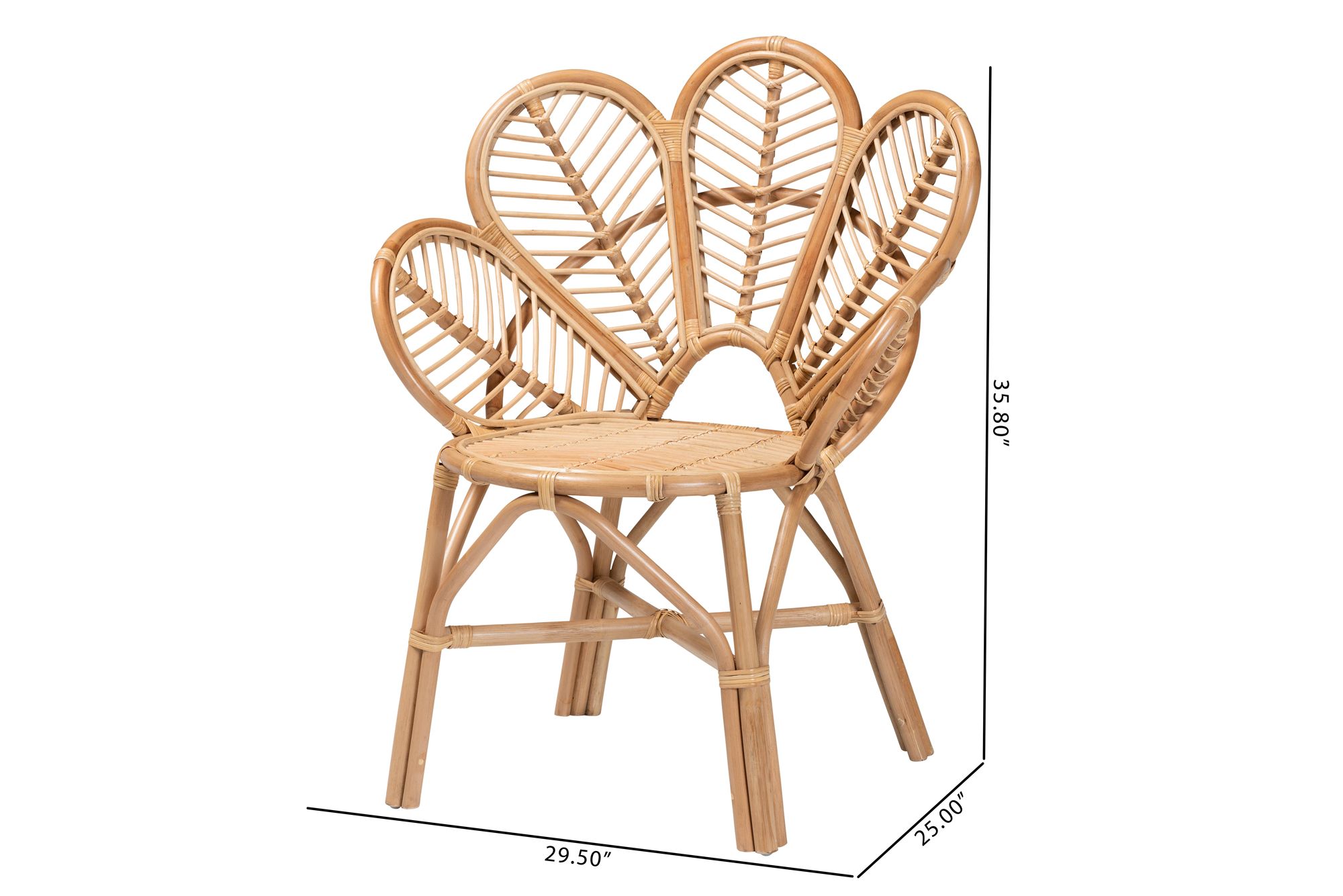 Eliava Natural Brown Rattan Flower Accent Chair