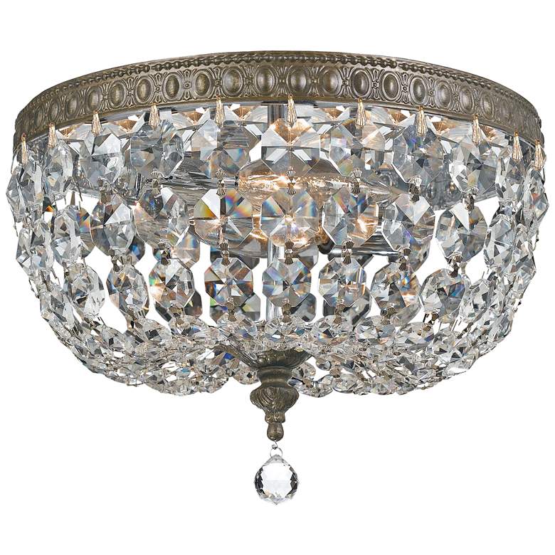 Image 1 Elight DESIGN 10 inch Wide Bronze and Crystal Ceiling Light