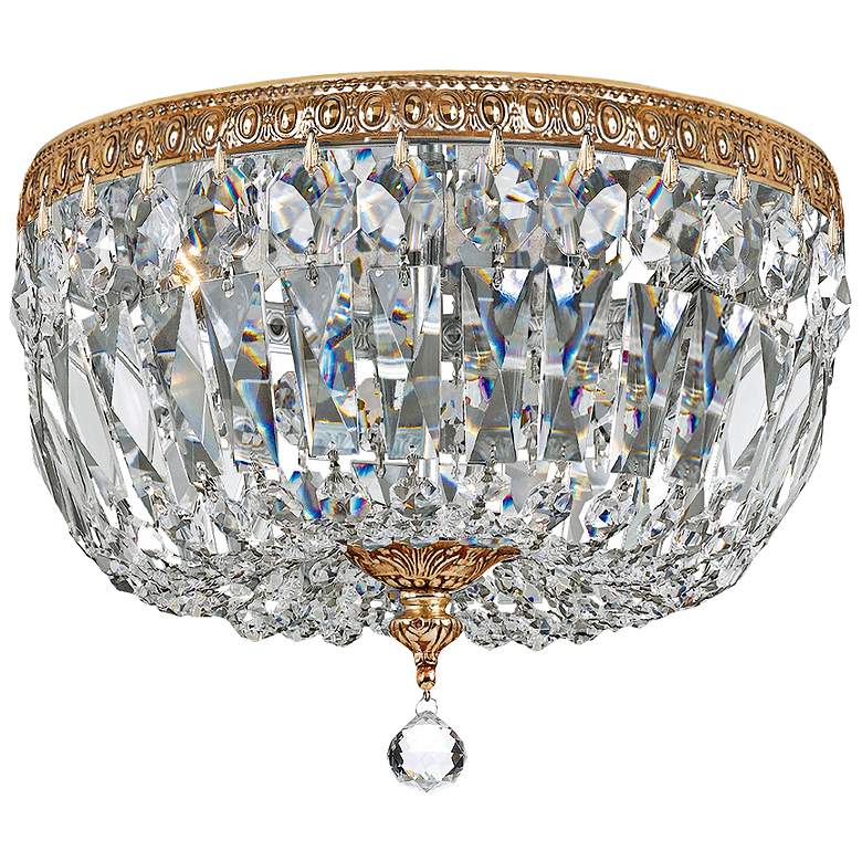 Image 1 Elight DESIGN 12" Wide Brass and Crystal Ceiling Light