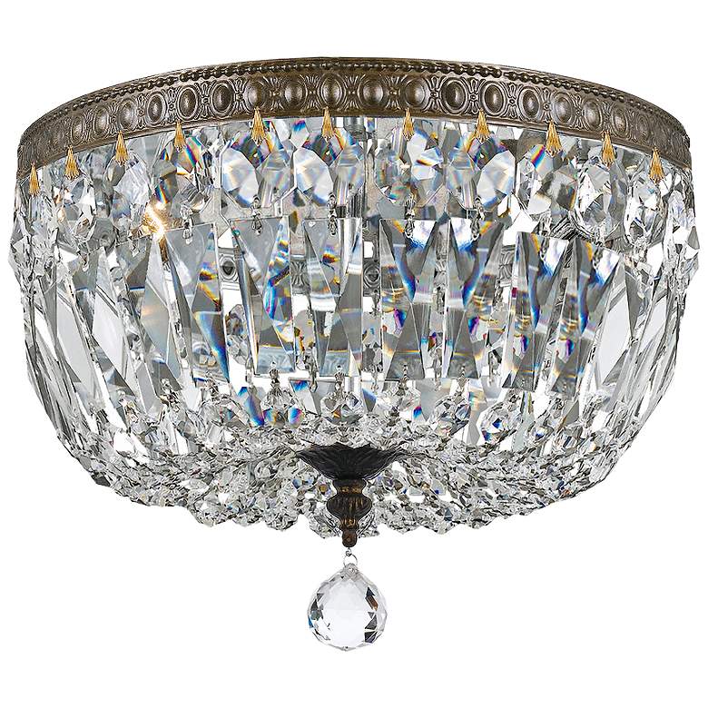 Image 1 Elight DESIGN 12 inch Wide Bronze and Crystal Ceiling Light