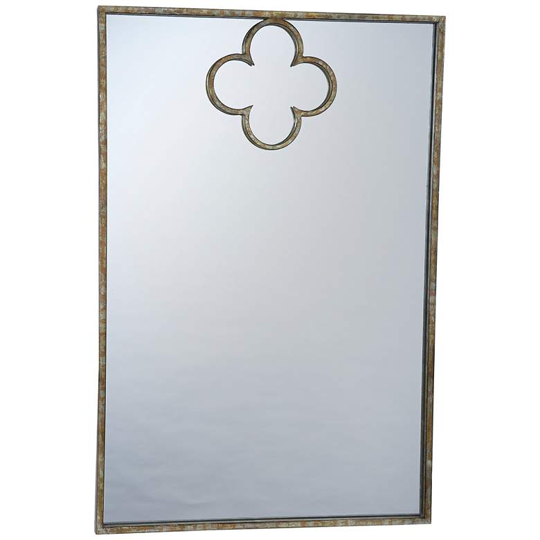 Image 1 Elima Gold 24 inch x 26 inch Quatrefoil Rectangle Wall Mirror