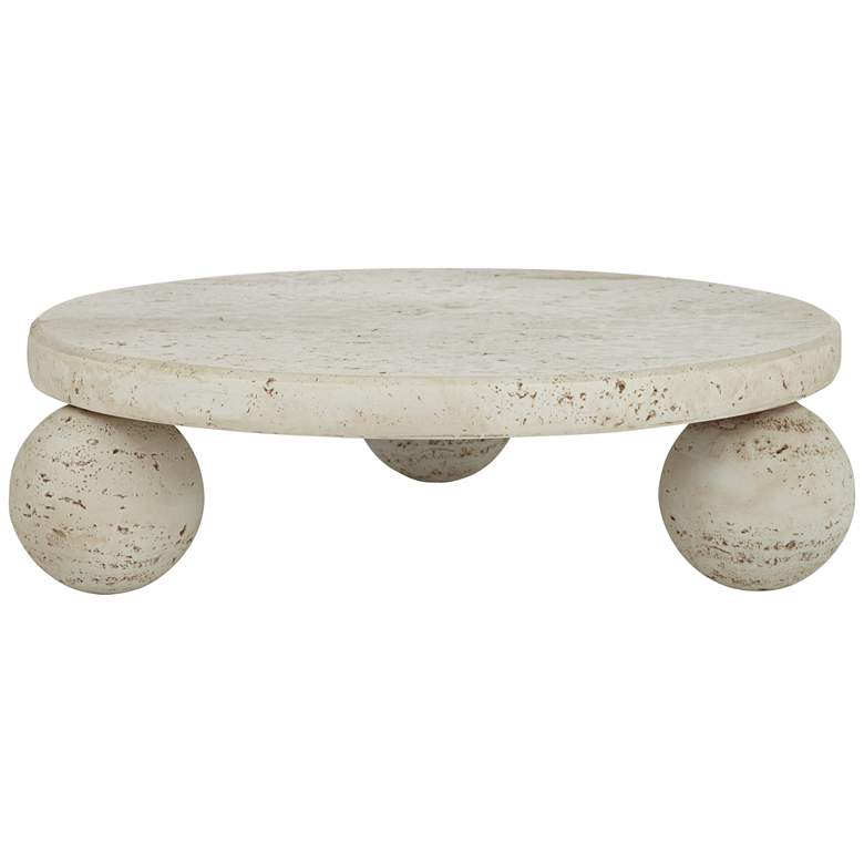 Image 4 Elin 8 3/4" Wide Matte Cream Round Decorative Tray more views