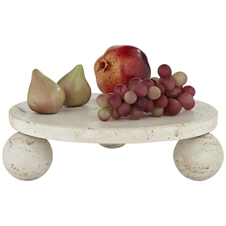 Image 6 Elin 8 3/4" Wide Matte Cream Round Decorative Tray more views