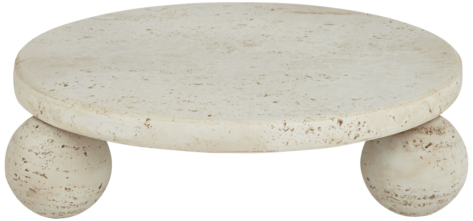Image 2 Elin 8 3/4" Wide Round Faux Stone Decorative Tray Matte Cream