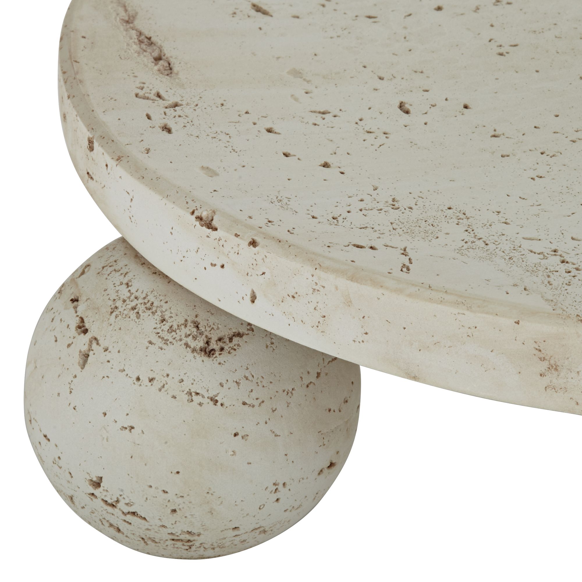 Image 3 Elin 8 3/4" Wide Round Faux Stone Decorative Tray Matte Cream more views