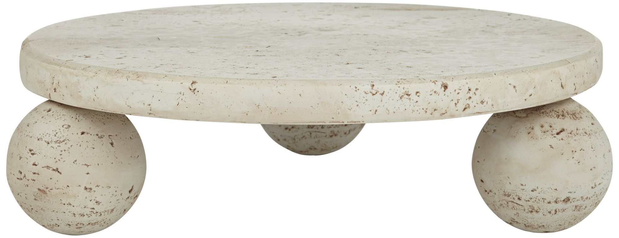 Image 4 Elin 8 3/4" Wide Round Faux Stone Decorative Tray Matte Cream more views