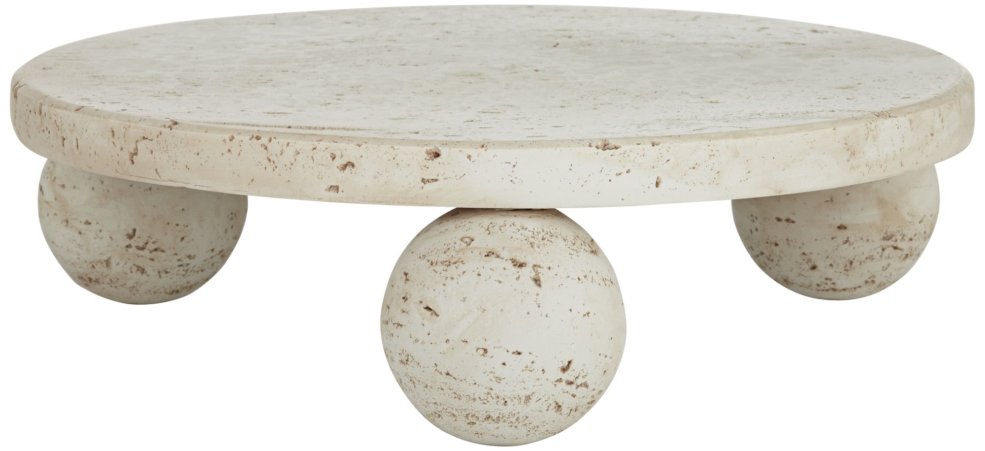 Image 5 Elin 8 3/4" Wide Round Faux Stone Decorative Tray Matte Cream more views