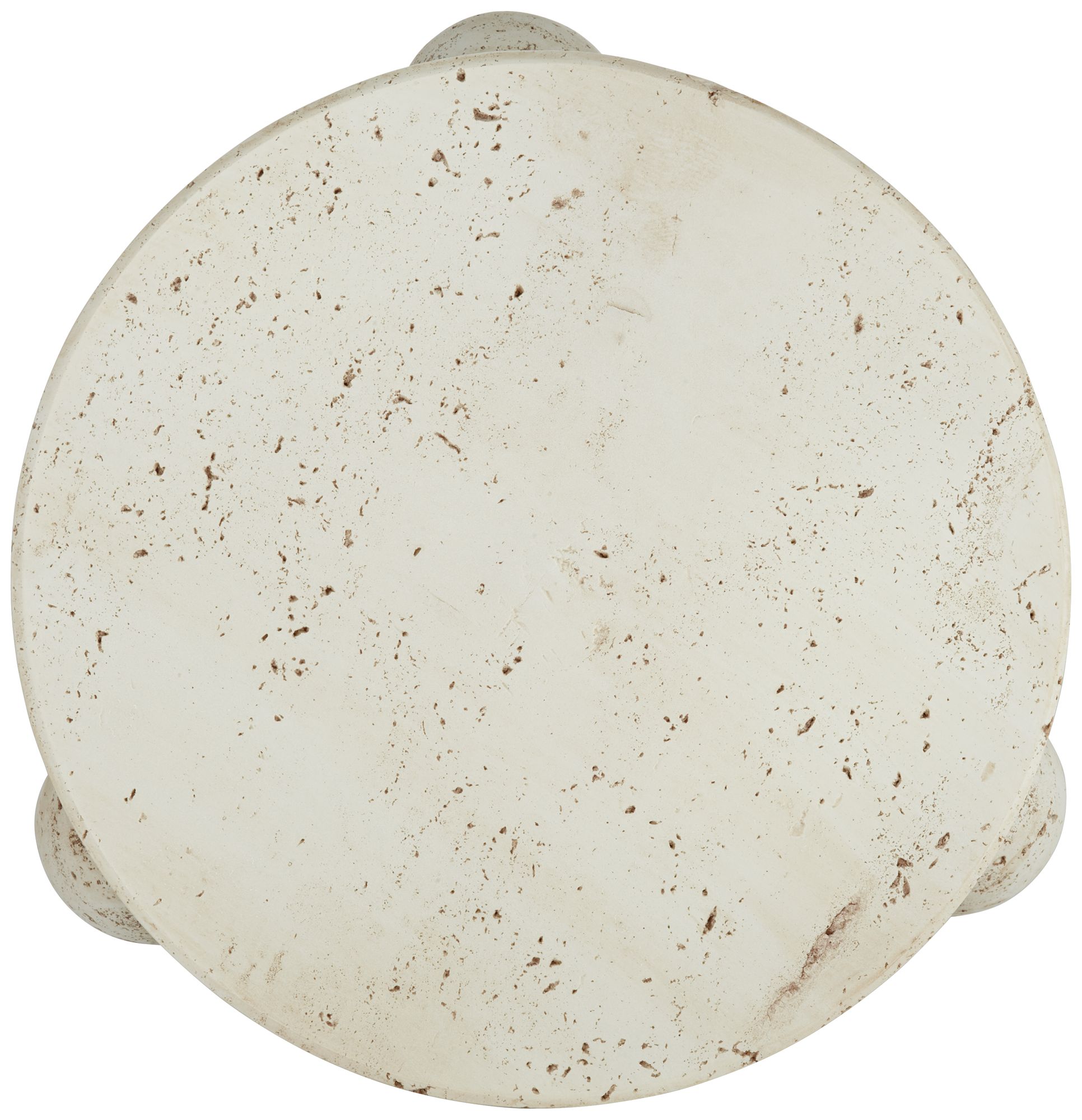 Elin 8 3/4" Wide Round Faux Stone Decorative Tray Matte Cream