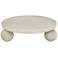 Elin 8 3/4" Wide Round Stone Decorative Tray Matte Cream