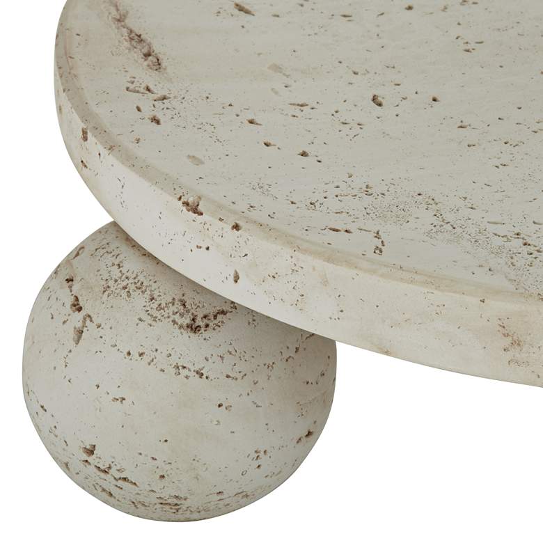Image 3 Elin 8 3/4" Wide Round Stone Decorative Tray Matte Cream more views