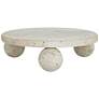 5_Elin 8 3/4" Wide Round Stone Decorative Tray Matte Cream more views