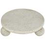 7_Elin 8 3/4" Wide Round Stone Decorative Tray Matte Cream more views