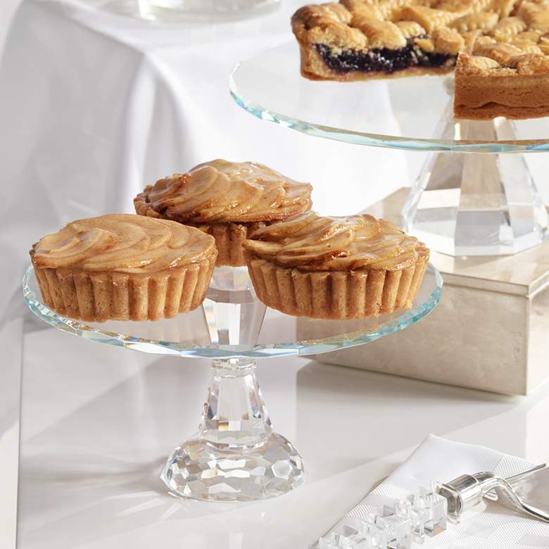 Image 1 Elin 9 1/4" Round Pedestal Crystal Cake Stand