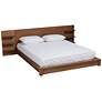 Elina Walnut Brown Queen Platform Storage Bed with Shelves in scene