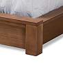 Elina Walnut Brown Queen Platform Storage Bed with Shelves in scene