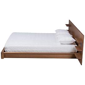 Image5 of Elina Walnut Brown Queen Platform Storage Bed with Shelves more views