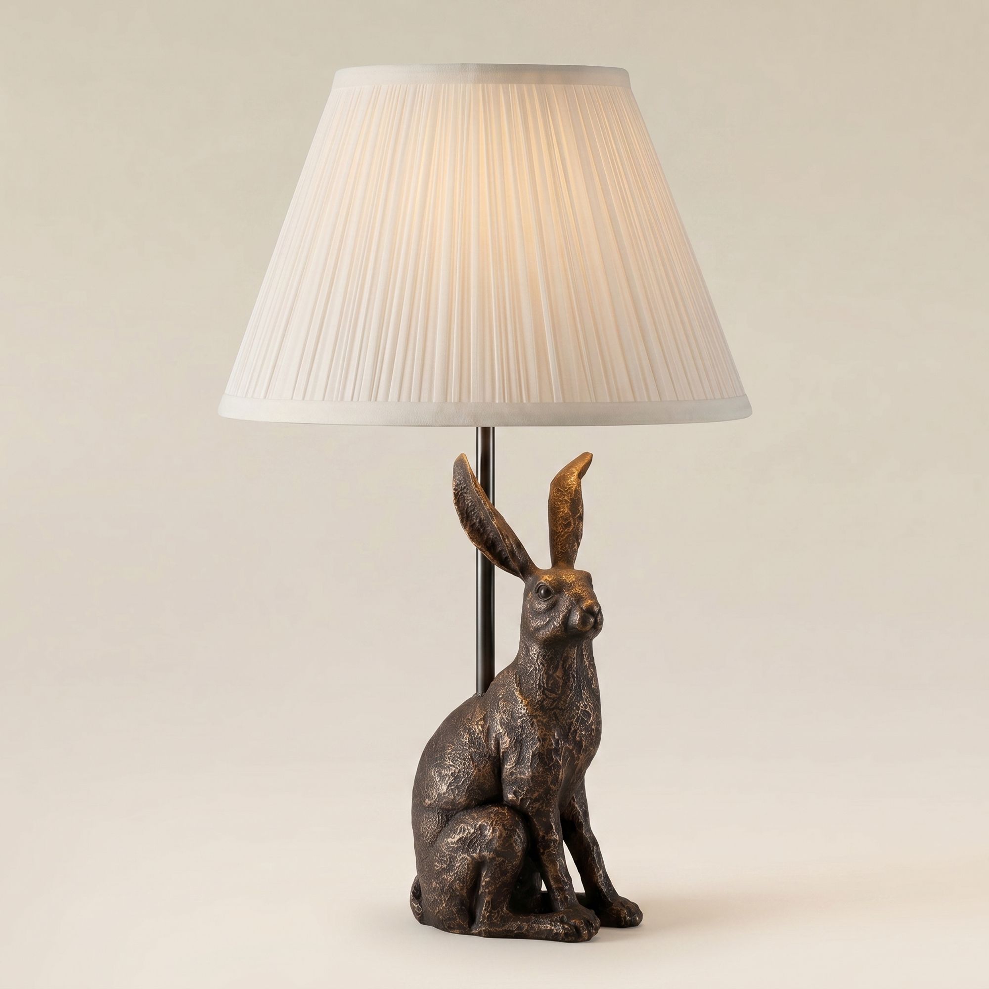 Elior Rabbit 17 1/2" High Bronze and White Accent Table Lamp Set of 2 in scene
