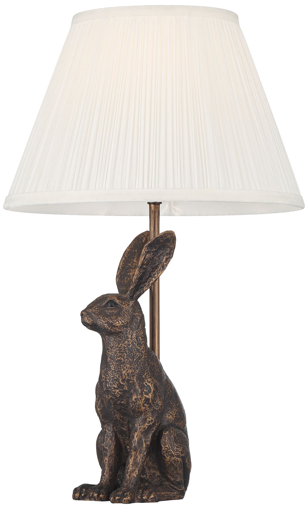 Elior Rabbit 17 1/2" High Bronze and White Accent Table Lamp Set of 2 in scene
