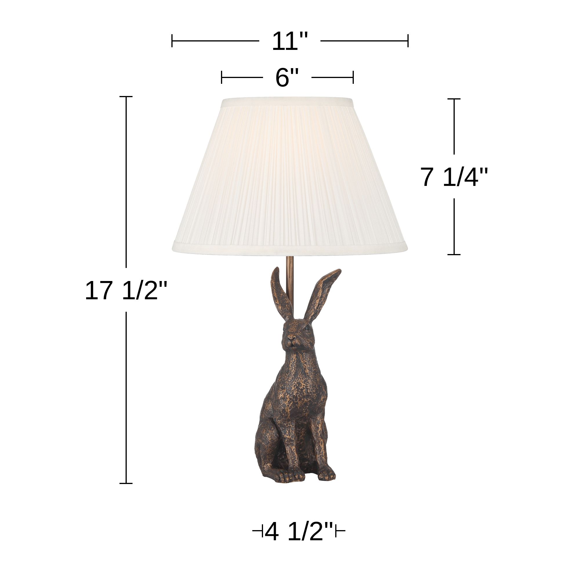 Elior Rabbit 17 1/2" High Bronze and White Accent Table Lamp in scene