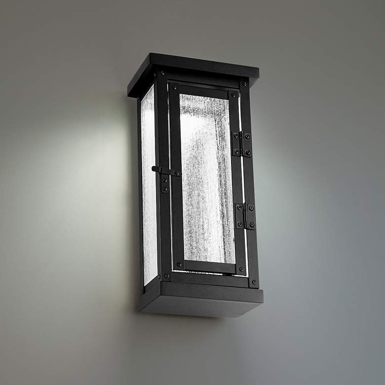 Image 4 Eliot 14"H x 7"W 1-Light Outdoor Wall Light in Black more views