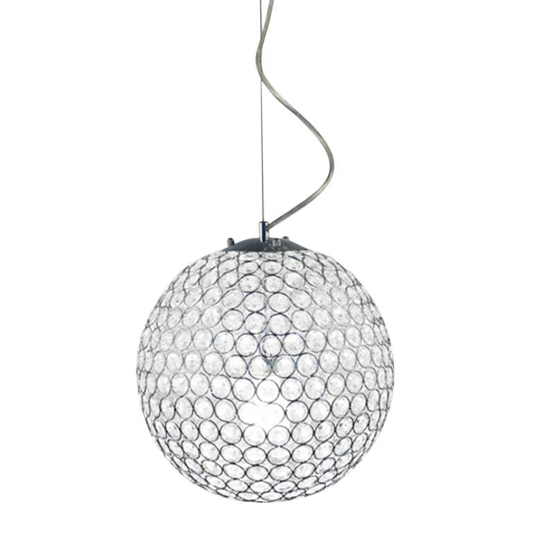 Image 2 Elipse 12" Wide Chrome Crystal Mini Pendant