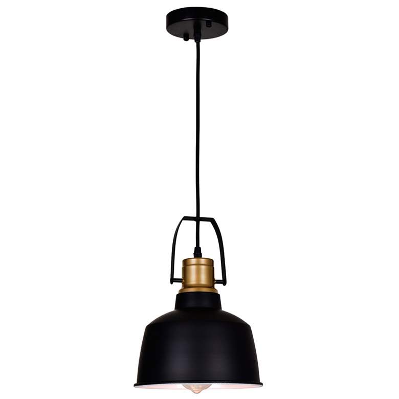 Image 1 Elisa 1 Light Down Pendant With Black Finish