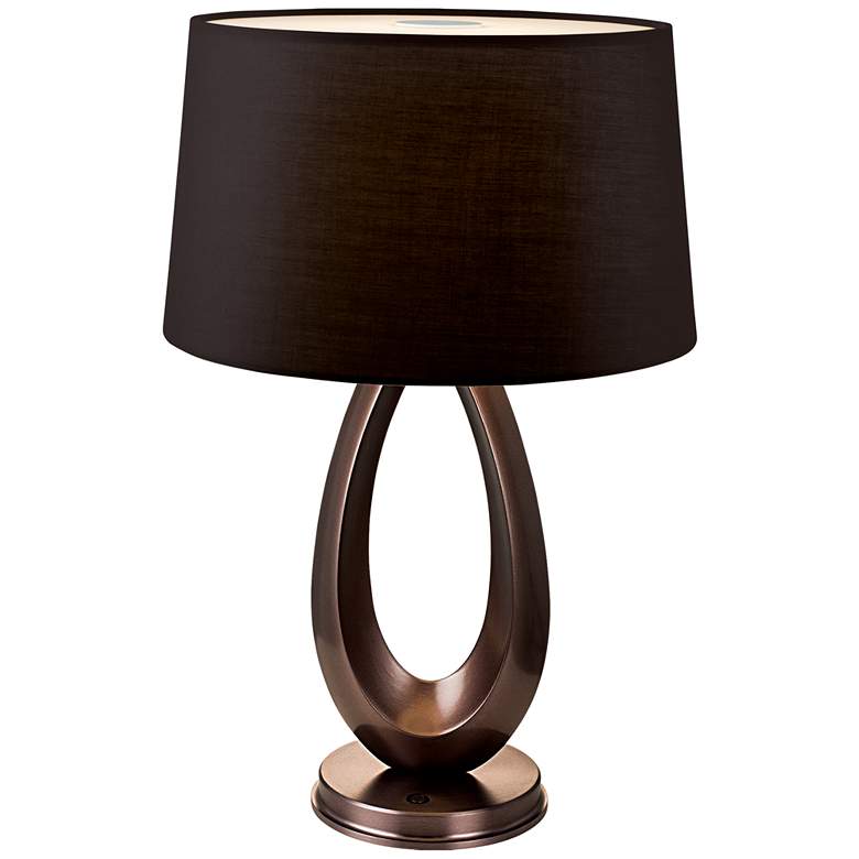 Image 1 Elisa 13.4 inch Deep Taupe/Black Table Lamp