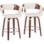 Thumbnail1 of Elisa Counter Stool in Walnut and Cream Fabric by LumiSource Pair