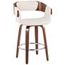 Thumbnail2 of Elisa Counter Stool in Walnut and Cream Fabric by LumiSource Pair more views