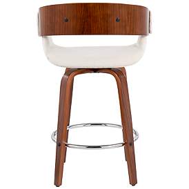 Image5 of Elisa Counter Stool in Walnut and Cream Fabric by LumiSource Pair more views