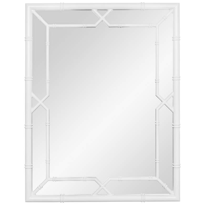Image 1 Elisa Glossy White 28 1/4" x 36" Bamboo Wall Mirror