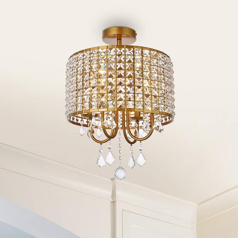 Image 1 Elise 14" Flush Mount In Brass